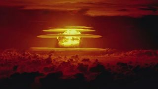 The Castle Bravo nuclear detonation is seen here.