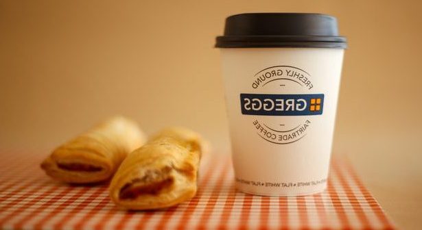 Greggs coffee and sausage roll