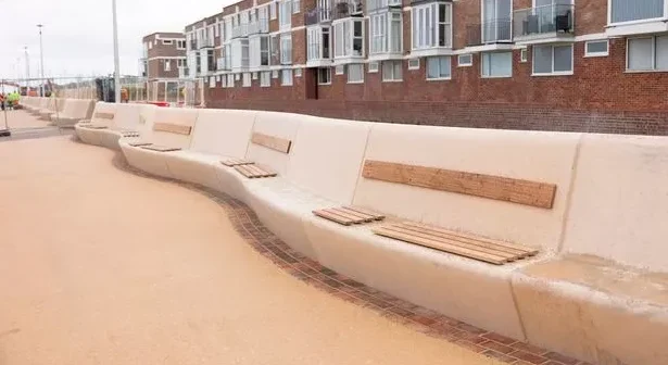 The sea wall in West Kirby was finished in September 2023