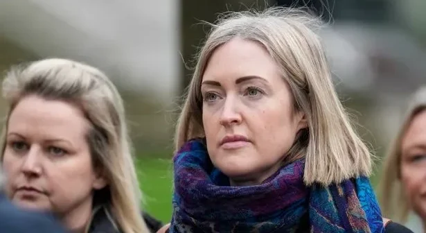 Esther Ghey (left) mum of murdered teenager Brianna Ghey arriving at Manchester Crown Court on February 2